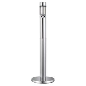 Contenitore cilindrico in acciaio inossidabile per mozziconi di sigaretta, resistente alle intemperie, da esterno, autoportante, con logo stampato - Product Image 1