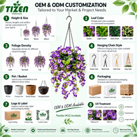 Plante suspendue artificielle de 50 cm, fausse vigne verte avec crochet, matériau PE résistant aux UV, pour la décoration intérieure et extérieure, maison, jardin
