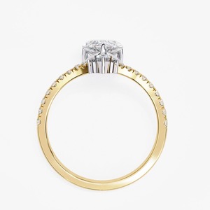 Anillo de compromiso de oro amarillo de 9K con diamante de laboratorio de 1.00CT talla pera en forma de lágrima, joyería nupcial con pavé, venta al por mayor - Product Image 2