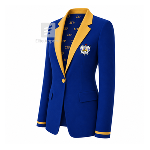 Blazer personnalisé de la sororité Sigma Gamma Rho, logo brodé bleu et or, doublure en polyester avec logo répété imprimé pour femme - Product Image 2