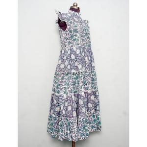 Vestido de verano de algodón indio con estampado digital para mujer, ropa de playa, túnica india étnica, vestido maxi, silueta en A, vestido informal. - Product Image 5