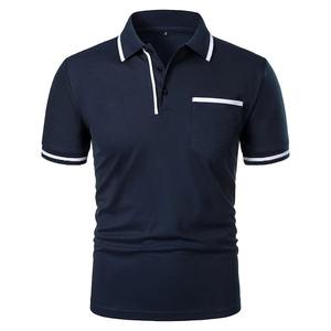 Polo brodé personnalisé pour homme en coton pur épais anti-boulochage à manches courtes, style européen et américain, grandes tailles - Product Image 3