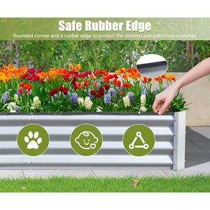 Fioriera Grande in Metallo Zincato 8x4x1 piedi, Vaso Rialzato per Giardino Esterno, Fioriere e Vasi per Ortaggi e Frutta - Product Image 2