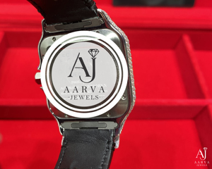 AARVA JEWELS นาฬิกาเพชรหรูหรา ตัวเรือนสแตนเลสทรงสี่เหลี่ยม กระจกหน้าปัด สายขนาด 20 มม. ระบบควอตซ์อนาล็อก ขนาด 38 มม. สำหรับผู้หญิง - Product Image 2