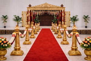 Auténtico Mandap de Boda del Sur de la India con Pilares Tallados, Mandap Manavarai para Eventos de Boda Tamil, Grand Kalyana Mandapam USA - Product Image 4