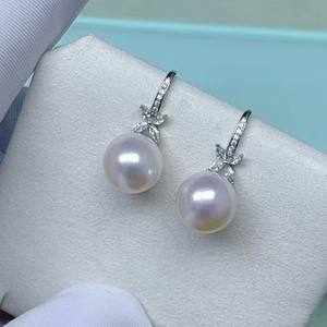 Pendientes Clásicos de Perlas de Agua Dulce Blancas Grandes con Doble Perla Edison y Lujo Ligero, Perlas Naturales S925, Elegantes para Mujer - Product Image 3