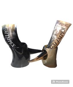 Style nautique Viking poli corne à boire conception animale support en métal sûr pour les mariages maison hôtel produit d'artisanat naturel - Product Image 3