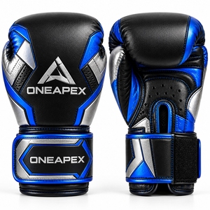 Boxing Gloves Breathable Blue <b>Black</b> Silver Professional Training Fight Gloves Padded Boxing Custom Logo OEM Wholesale Sports - Product Image 1