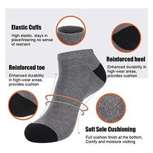 Chaussettes courtes homme respirantes color-block printemps-été grande taille personnalisables - Product Image 3