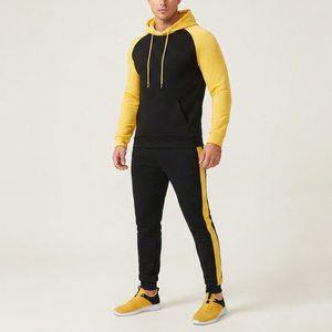 Ensemble de survêtement personnalisé pour homme en molleton de coton, sweat à capuche et pantalon de jogging, fabricant OEM ODM sous marque privée - Product Image 1