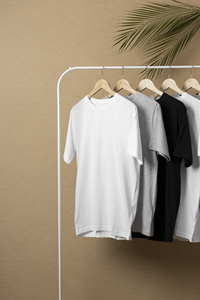 เสื้อยืดแบรนด์คุณภาพสูง เสื้อยืดเปล่า 250gsm ขายส่ง วัสดุโพลีเอสเตอร์/คอตตอน รับสั่งพิมพ์ลาย แขนสั้น สำหรับผู้ชาย - Product Image 4