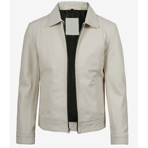 2026 OEM Premium Genuine Beige Cowhide Leather <b>Jacket</b> For Men's 100%High Quality Low MOQ Plus-Size Winter Fashion <b>Heated</b> <b>Jackets</b> - Product Image 6
