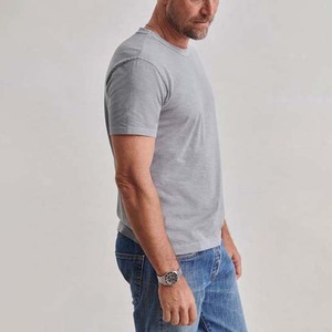 Chemises grises pour hommes, vêtements grande taille, style streetwear, coton respirant, t-shirts à col rond pour hommes, toutes tailles - Product Image 2