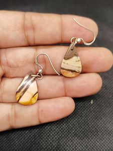 Boucles d'oreilles pendantes en argent sterling 925 avec jaspe dalmatien facetté, personnalisables en usine, pour mariage, vente en gros, moissanite - Product Image 4