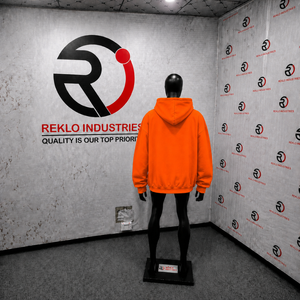 Sudadera con Capucha Oversize de Algodón con Gráficos Abstractos Naranja, Estilo Urbano Moderno, Casual de Otoño, Diseño de Logotipo Frontal, Manga Regular - Product Image 4
