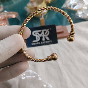 Handmade Twisted Copper Brass Bangle <b>Bracelet</b> Kada Open End Adjustable <b>Healing</b> Wristband Stylish Jewelry for Men and Women - Product Image 6