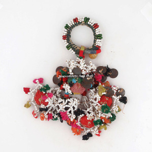 Vintage Banjara Indian Armlet With Tassels Ethnic Tribal Belly Dance Costume <b>Bracelet</b> Vintage Retro Art Bohemian <b>Beaded</b> <b>Bracelet</b> - Product Image 3