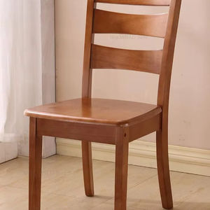 Chaise de salle à manger en bois massif de style chinois simple, tabouret Mahjong original pour bureau à domicile ou restaurant, design moderne - Product Image 1