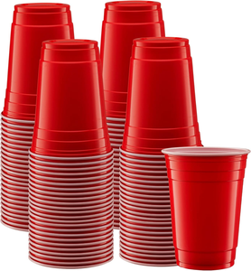 Disposable Recyclable Durable Biodegradable PET/PLA Red Blue Drinking <b>Cups</b> for Parties Events & Everyday BPA FREE Eco-Friendly - Product Image 2