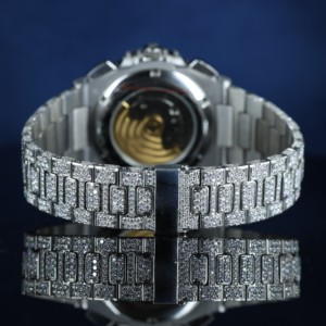 Elegante Reloj Mecánico de Diamantes Moissanite Estilo Hip Hop con Correa de Cadena de 16 mm para Uso Diario y Eventos Nocturnos - Product Image 4