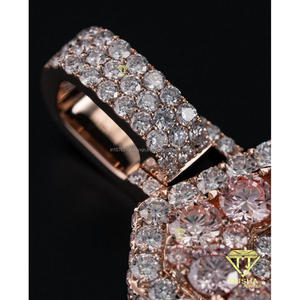 Premium GIA Certified Lab Grown Diamond <b>Initial</b> R <b>Necklace</b> 925 Sterling <b>Silver</b> Rose Gold Plated Personalized Hip Hop Pendant - Product Image 4