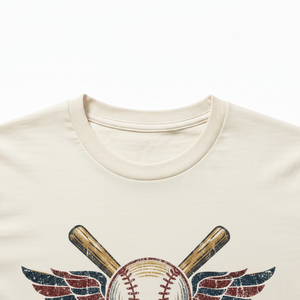 Camiseta de Béisbol Color Crema para Hombre, Manga Corta, Algodón, Corte Regular, Diseño Estampado, Gráficos Personalizados, Venta al Por Mayor - Product Image 5