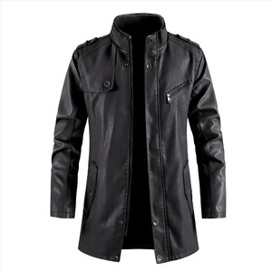 Customized <b>Men's</b> <b>Long</b> Leather <b>Coat</b> Top Trending New Design with Latest Collection High Quality Waterproof Feature - Product Image 4