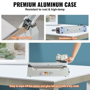 Selladora de Impulso Manual de 12 Pulgadas con Modo de Calentamiento Ajustable para Bolsas de Plástico y Aluminio - Product Image 5
