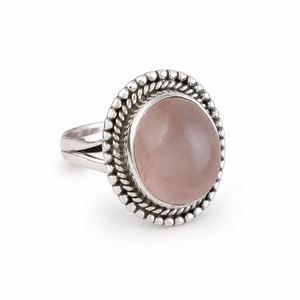 925 Sterling Silver Rose <b>Quartz</b> <b>Ring</b> Trendy Handmade Boho Cocktail <b>Ring</b> High Quality Gemstone Jewelry - Product Image 1