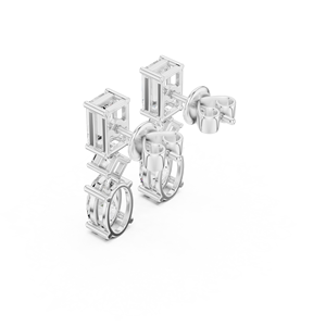 Pendientes de fiesta de lujo en oro blanco sólido de 14K con diamantes cultivados en laboratorio de corte múltiple, certificados por GRA, joyería al por mayor para niñas. - Product Image 4
