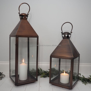 Linternas de vela de metal negro de gran tamaño Patio y hogar Linternas de vela de boda decorativas Linterna de suelo de jardín - Product Image 6