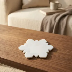 Juego de Posavasos de Mármol Hechos a Mano de Lujo Clásico, Piedra Natural, Resistentes al Agua y al Calor, para Hogar, Cocina y Oficina - Product Image 4