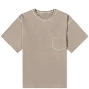 T-shirt pour homme, t-shirt de haute qualité, logo personnalisé, couleur unie, col rond, manches courtes avec poche - Product Image 4