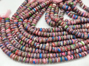 Perles rondes en agate Fordite multicolores, lisses, 8 mm, vendues par brin de 8 pouces de long - Product Image 3