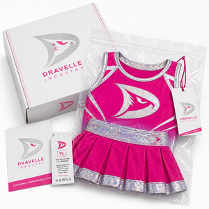 Ensemble d'uniformes de cheerleading personnalisés pour femmes OEM avec panneau arrière effet verre brisé et jupe plissée - Product Image 5