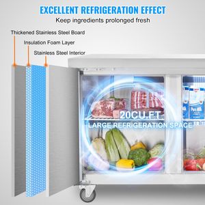 Tavolo Refrigerato Commerciale a 3 Porte in Acciaio Inox da 72 Pollici per Preparazione Sandwich e Insalate, Attrezzatura per Cucine Professionali - Product Image 4