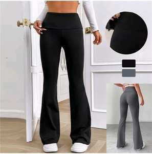Fashionable High Breathable Knitted Women's Workout <b>Flared</b> <b>Leggings</b>-Customizable Size Color Lightweight Comfortable Knee-Length - Product Image 5