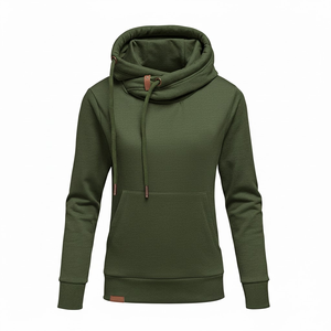 Sudadera con Capucha de Algodón para Mujer, Estilo Coreano, de Alta Calidad, Personalizable, Informal, Lisa, de Felpa Francesa, Estilo Urbano, Holgada, con Hombros Caídos - Product Image 4