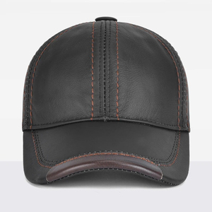 Latest Design Direct Sale Custom OEM Service Genuine Leather <b>Cap</b> New Streetwear Style Genuine Leather <b>Cap</b> - Product Image 5
