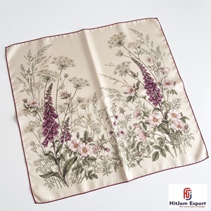 Élégant foulard carré pour femme en tissu doux et léger, accessoires de mode, faible MOQ, fabricant OEM ODM, fournisseur en gros - Product Image 2