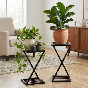 Support de Plantes Moderne en Métal Noir Robuste, Porte-Pot de Fleurs Intérieur/Extérieur, Présentoir de Plantes en Gros pour Usine, Résistant à la Rouille - Product Image 5