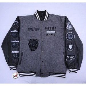 Premium Embroidered Letterman Varsity <b>Leather</b> <b>Jacket</b> for Men Custom Wool <b>Leather</b> OEM ODM Manufacturer Sample Service Available - Product Image 4
