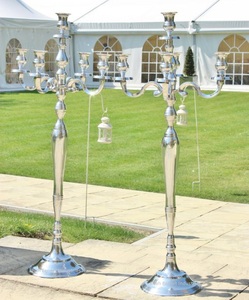 Top high and latest Quality Silver 5 arms <b>Candelabra</b> in cheap price handmade metal Aluminum <b>candelabra</b> for wedding Centerpiece - Product Image 5