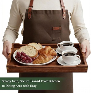 Bandeja de Servir de Madera con Cómodas Asas Laterales y Diseño de Frutas, Apta para Microondas, para Desayunos Familiares, Fiestas y Servicio a la Habitación - Product Image 5