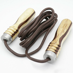 Corde à sauter en bois avec logo personnalisé, poignée en cuir et bois, meilleure qualité, bonne adhérence, meilleur prix, personnalisable - Product Image 6