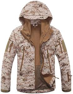 Chaqueta Softshell con Capucha para Hombre, Camuflaje, Cierre de Cremallera, Resistente al Viento, para Otoño, Corte Regular, Material de Poliéster - Product Image 2