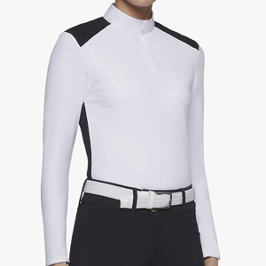 High Quality 4way <b>Stretch</b> Horse Riding Equestrian Shirt Top Base Layer Competition Show Shirt Polo in Soft Feel Technical Fabric - Product Image 6