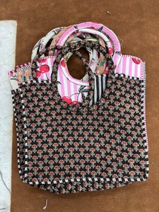 Handmade Jungle Safari Print <b>Bag</b> <b>Indian</b> Cotton Quilted Shoulder Tote <b>Bag</b> - Product Image 5