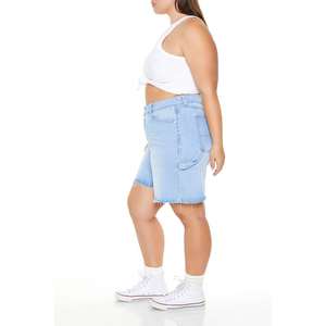 Shorts en jean déchirés pour femmes, coupe ample, style streetwear, avec vestes décontractées respirantes, motif tendance - Product Image 3