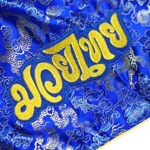 Shorts de Muay Thai de alta calidad en material satinado, diseño de logotipo personalizado, ligeros, transpirables, para entrenamiento en el gimnasio, para hombres y mujeres. - Product Image 3